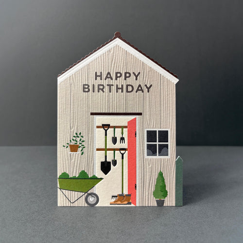Garden Shed Die-Cut Birthday Card