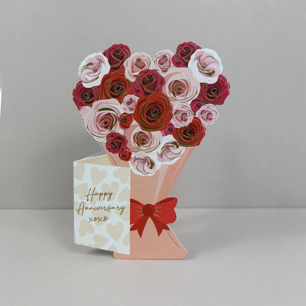 Roses Die-Cut Anniversary Card