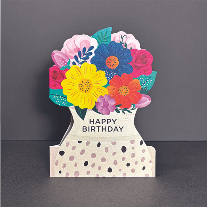 Flowers Die-Cut Birthday Card