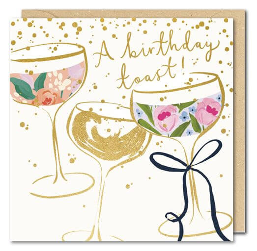 Toast Champagne Birthday Card