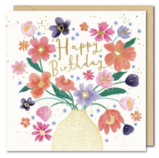 Vase of Flowers Birthday Card