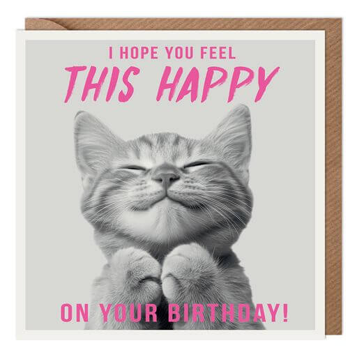 Happy Cat Birthday Card