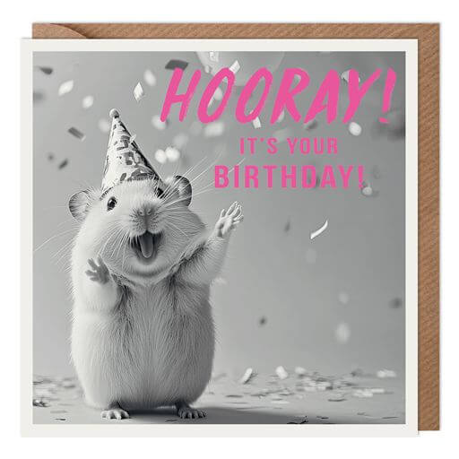 Hooray Hamster Birthday Card