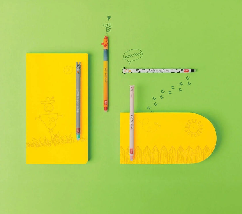 Set of 4 Legami Erasable Farm Pens