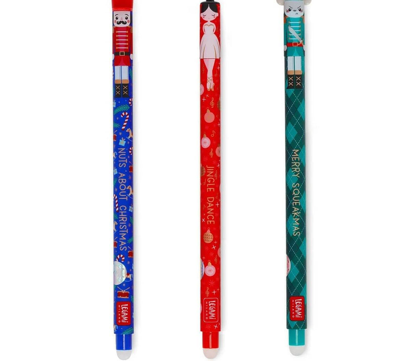 Set of 3 Erasable Christmas Nutcracker Pens