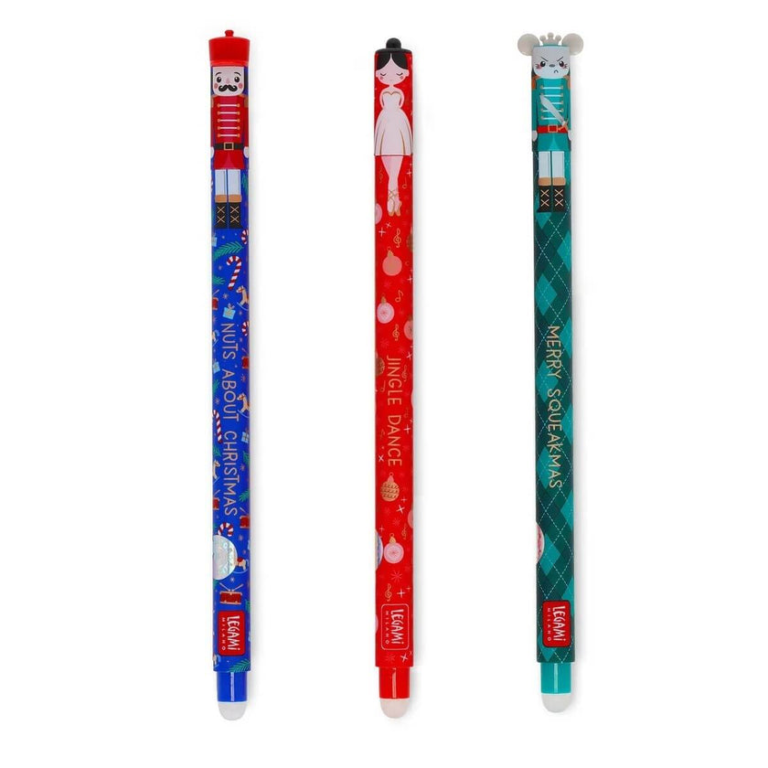 Set of 3 Erasable Christmas Nutcracker Pens