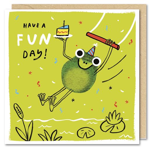 Frog Fun Day Birthday Card