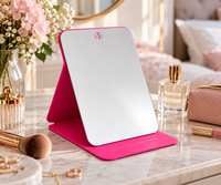 Alice Wheeler Folding Travel Mirror - Hot Pink