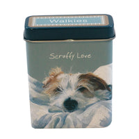Dog Treat Tin - Rough Coat Jack Russell Scruffy Love