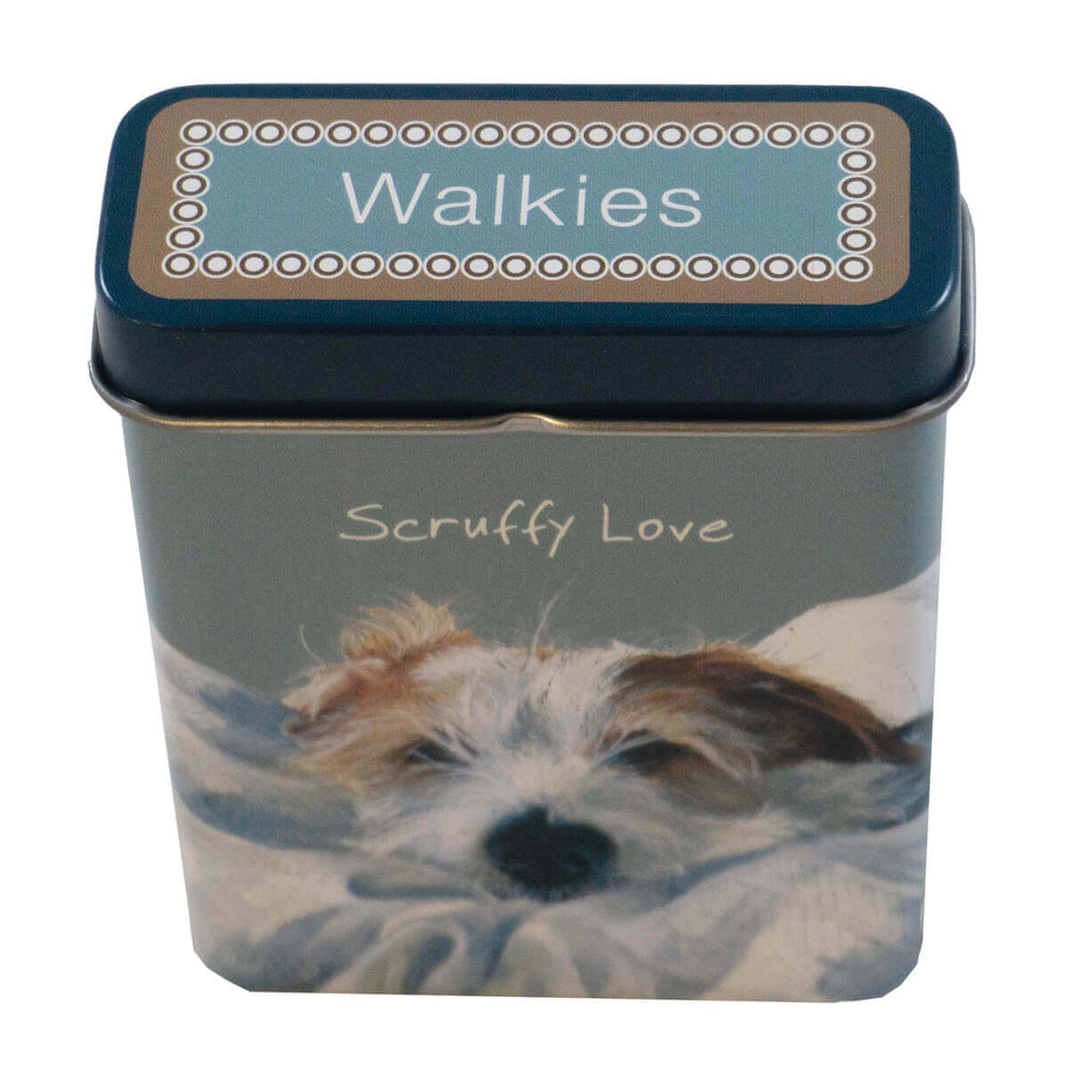 Dog Treat Tin - Rough Coat Jack Russell Scruffy Love