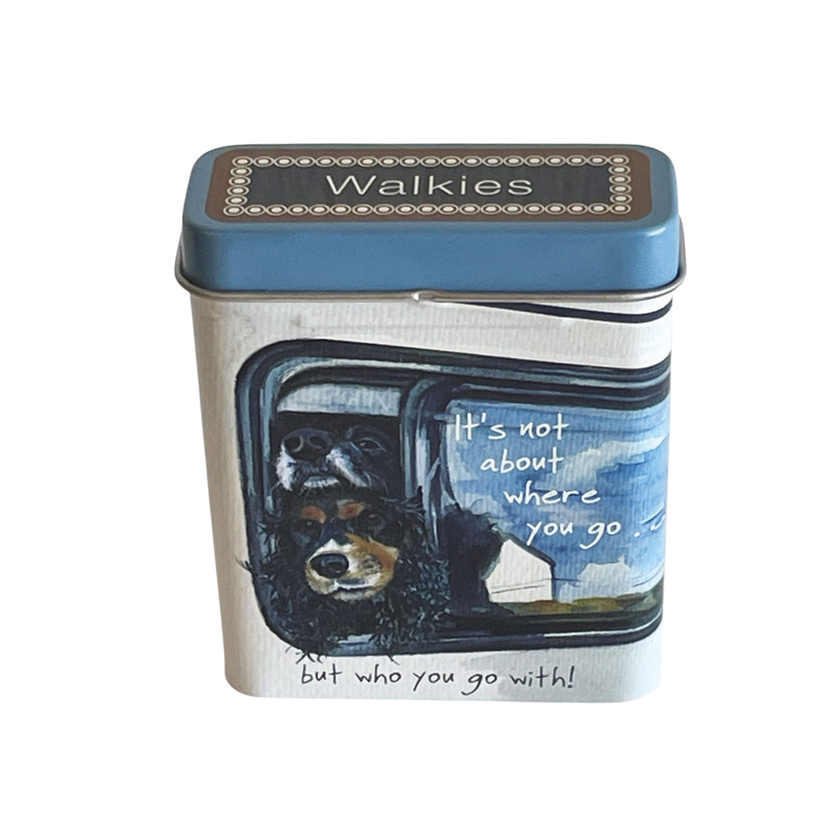 Dog Treat Tin - Campervan Sprocker & Flatcoated Retriever