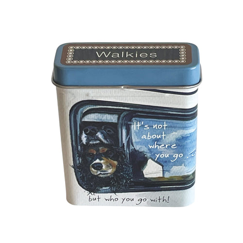Dog Treat Tin - Campervan Sprocker & Flatcoated Retriever