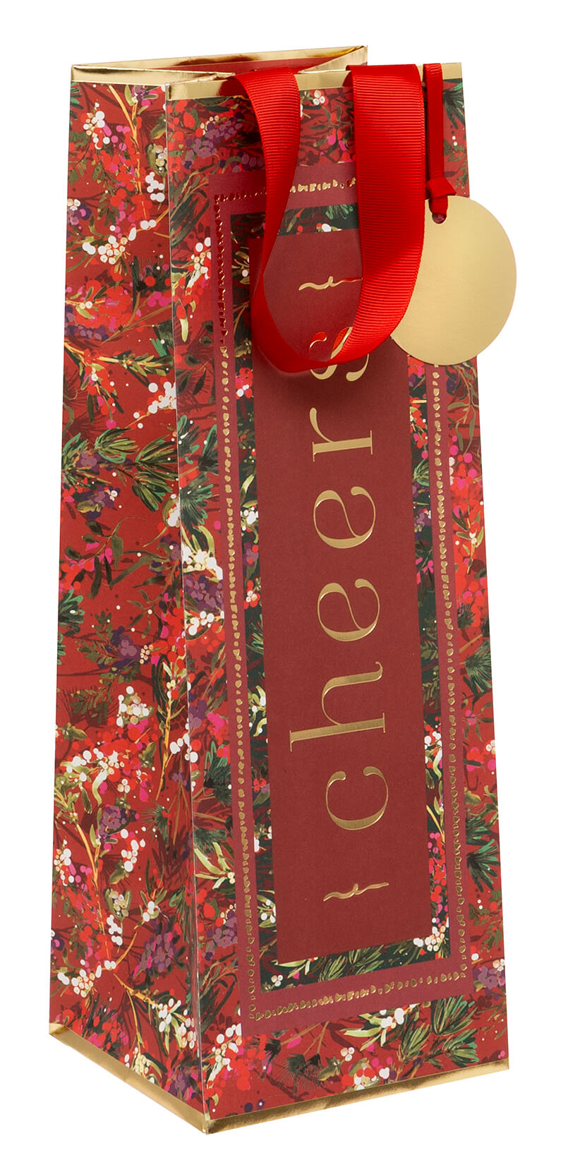 Cheers Christmas Bottle Gift Bag