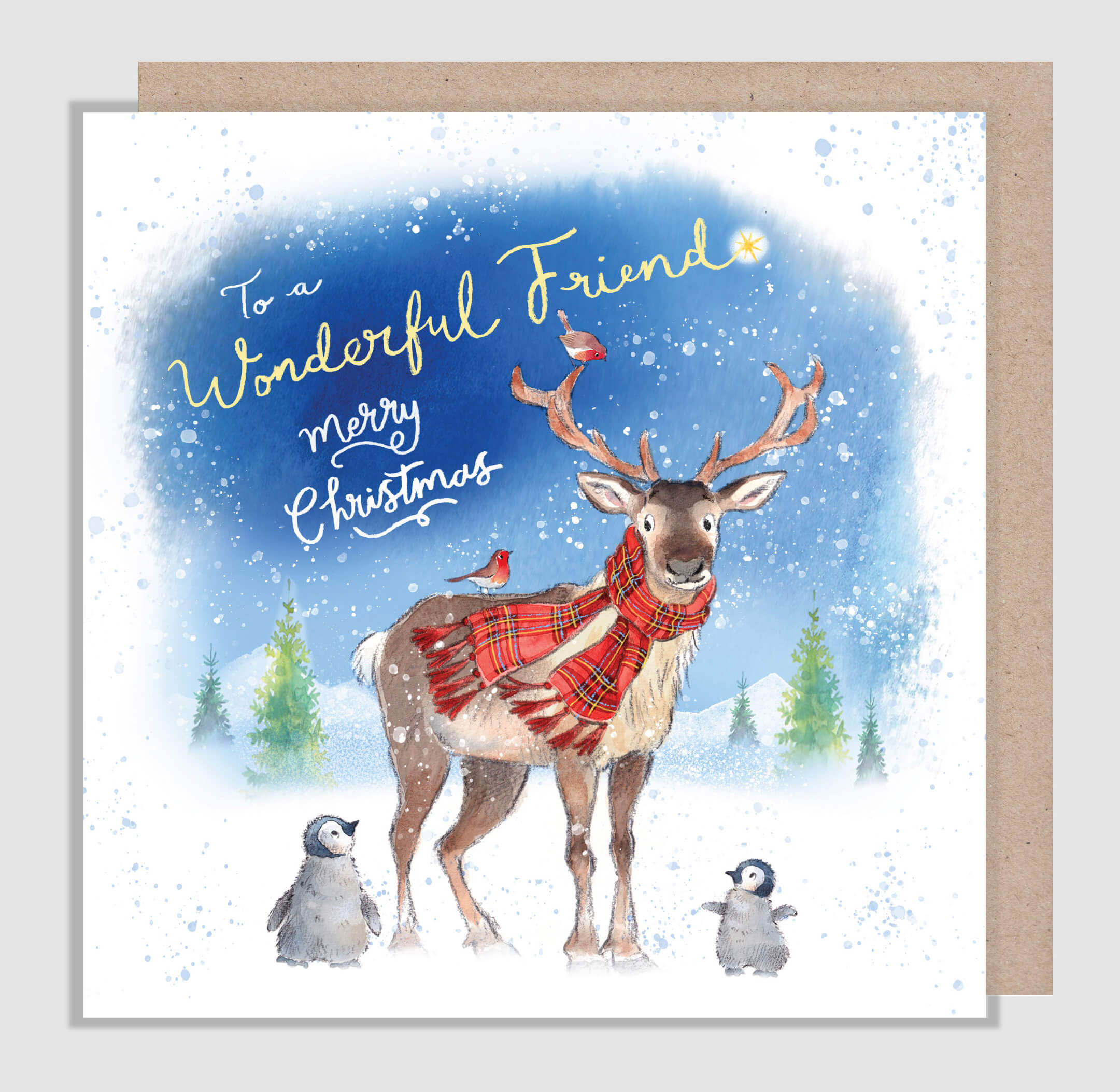 Wonderful Friend Deer Christmas Card