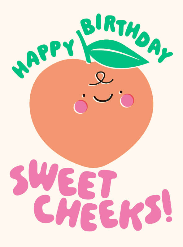 Happy Things Peach Birthday Card
