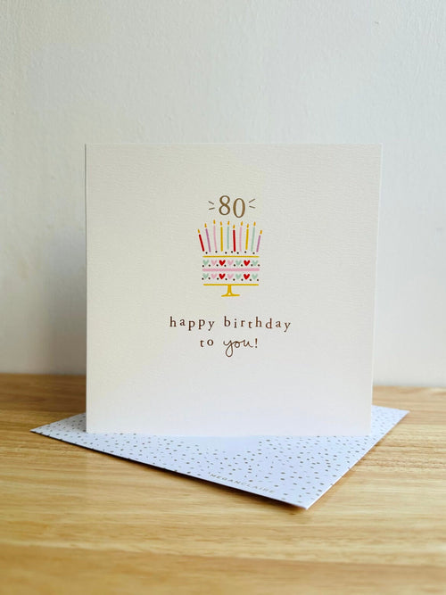 80th Cake Birthday Card