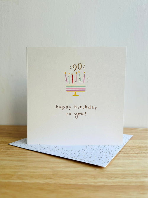 90th Cake Birthday Card