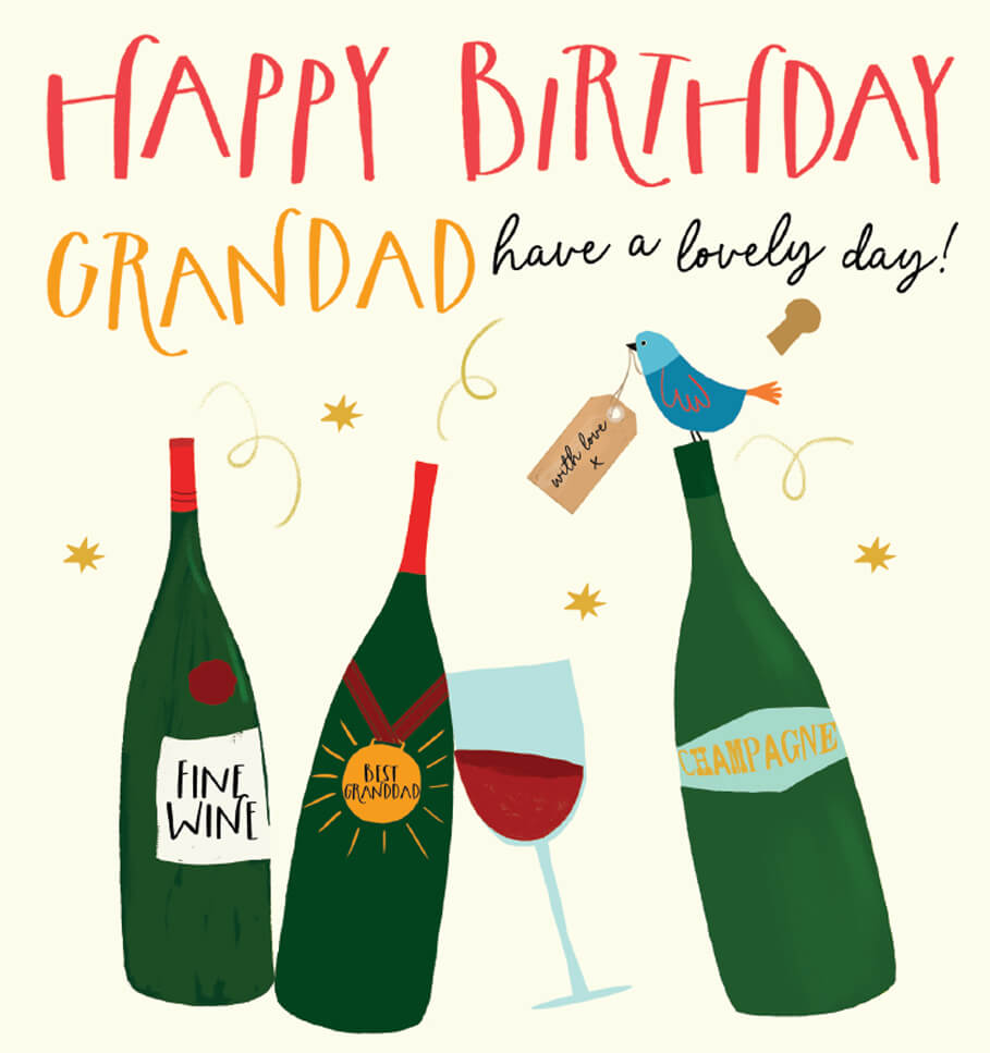 Grandad Wine Birthday Card
