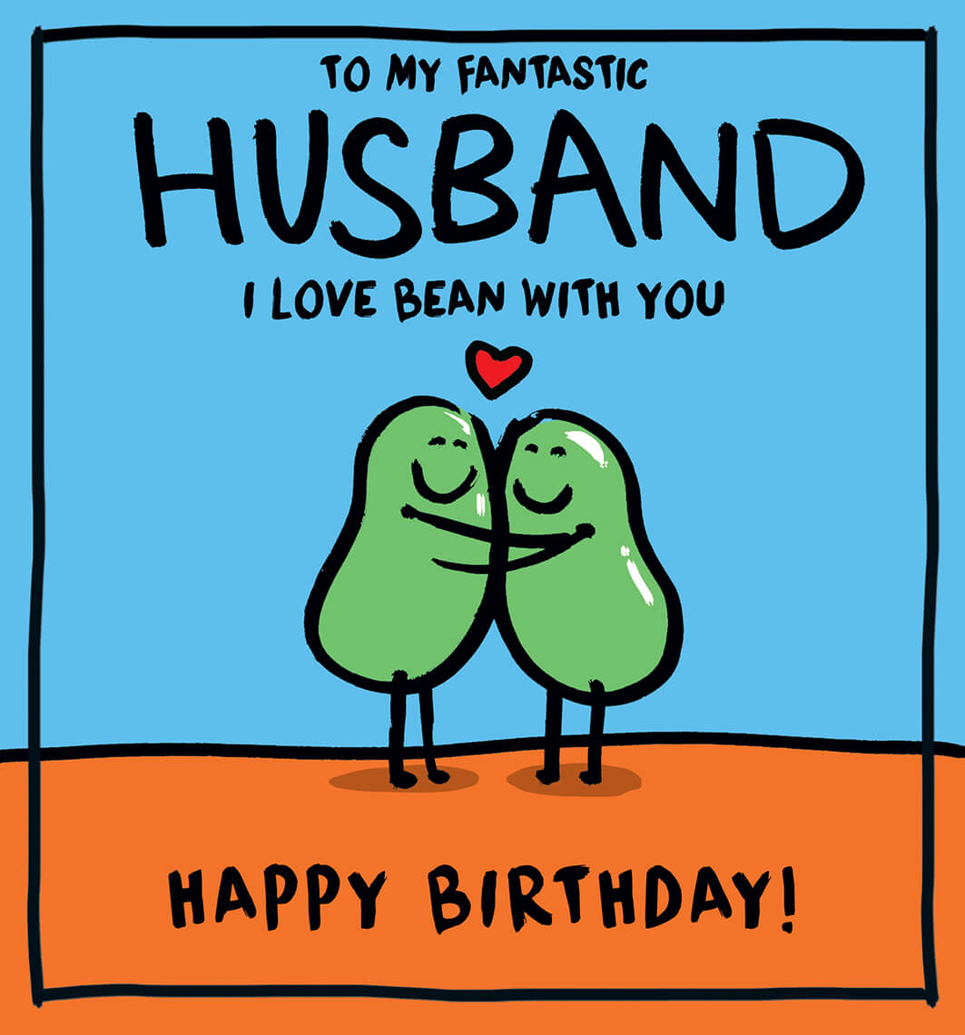 Husband Human Bean Birthday Card