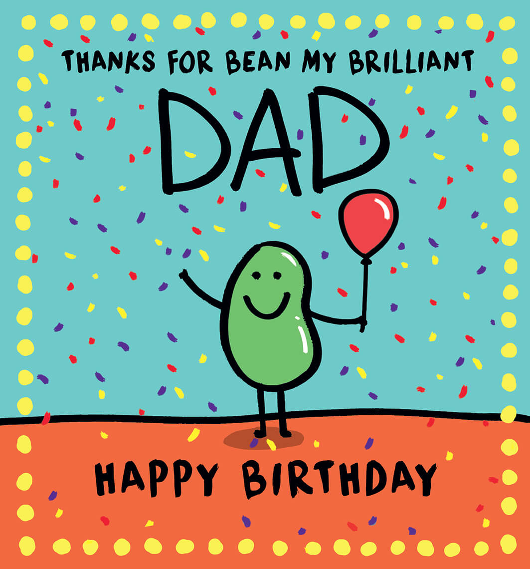Dad Human Bean Birthday Card