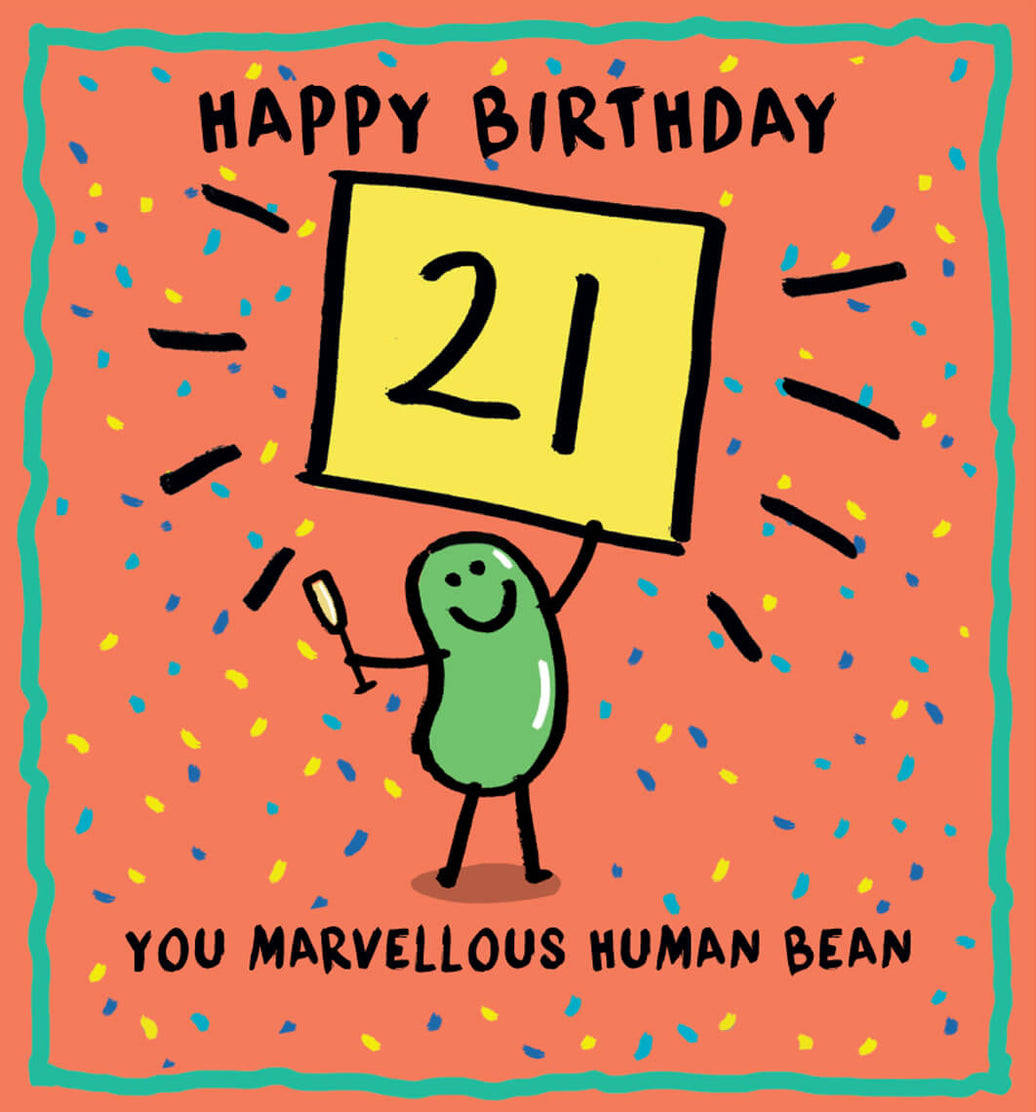 21st Human Bean Birthday Card