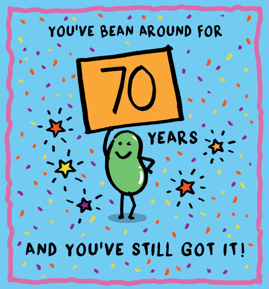 70th Human Bean Birthday Card