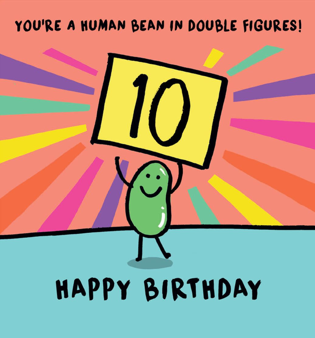 10th Human Bean Birthday Card