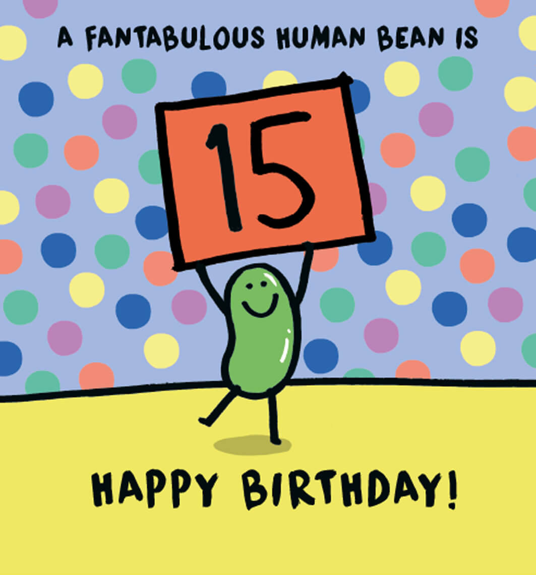15th Human Bean Birthday Card