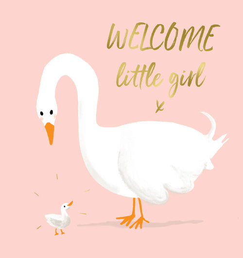 Baby Girl Swan Greeting Card