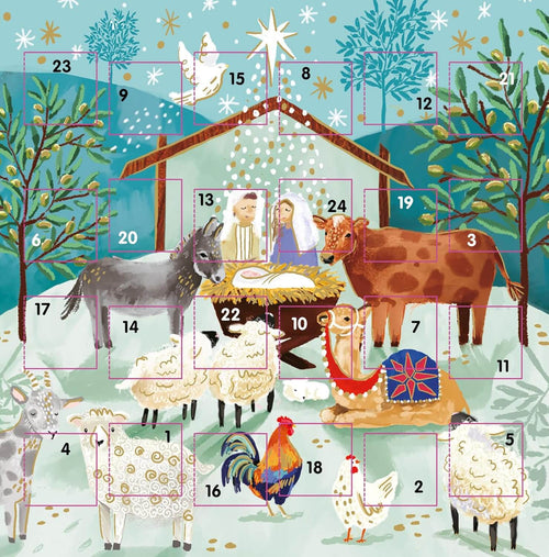 Nativity Scene Advent Calendar Card