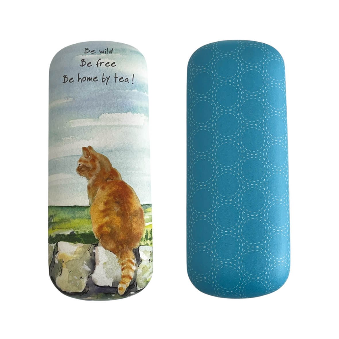 Ginger Cat Glasses Case -  Be Wild Be Free Be Home By Tea
