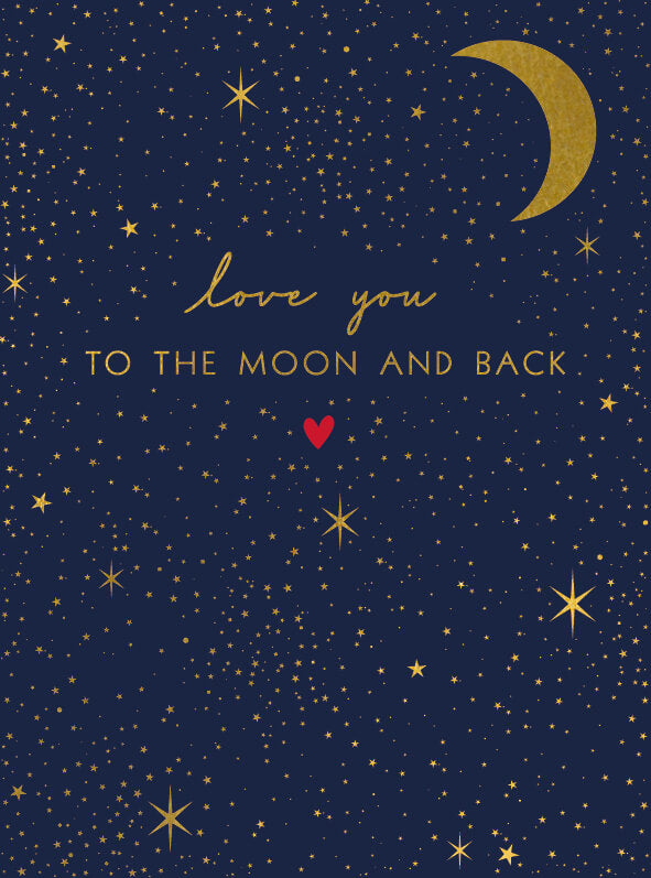 Love You Moon and Back Greeting Card