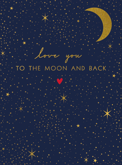 Love You Moon and Back Greeting Card
