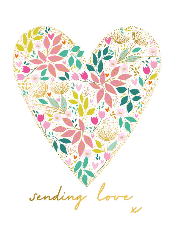 Sending Love Heart Greeting Card