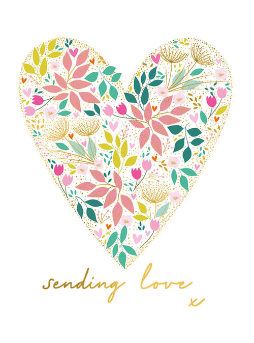 Sending Love Heart Greeting Card