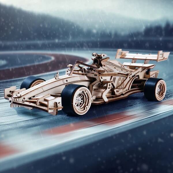 F1 Racing Car Wooden Model Kit