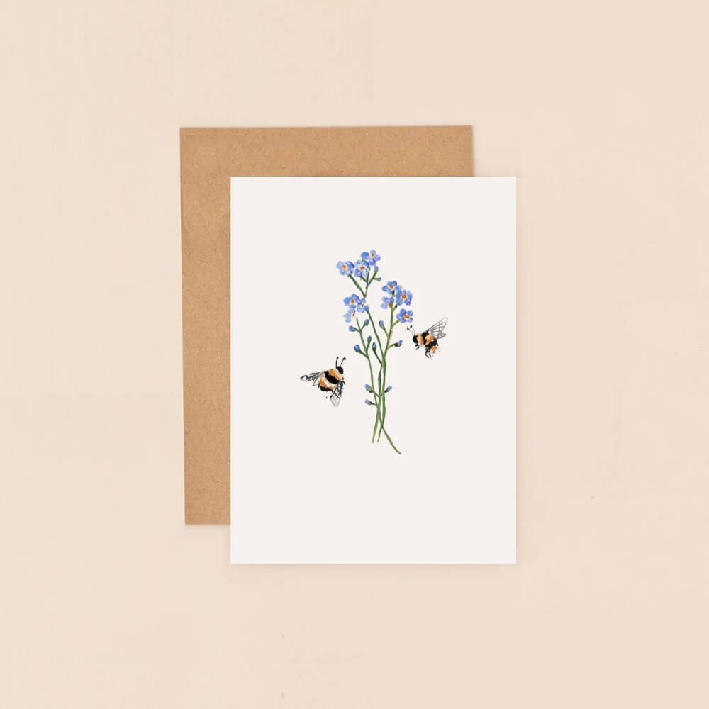 Bees and Flowers Greeting Card