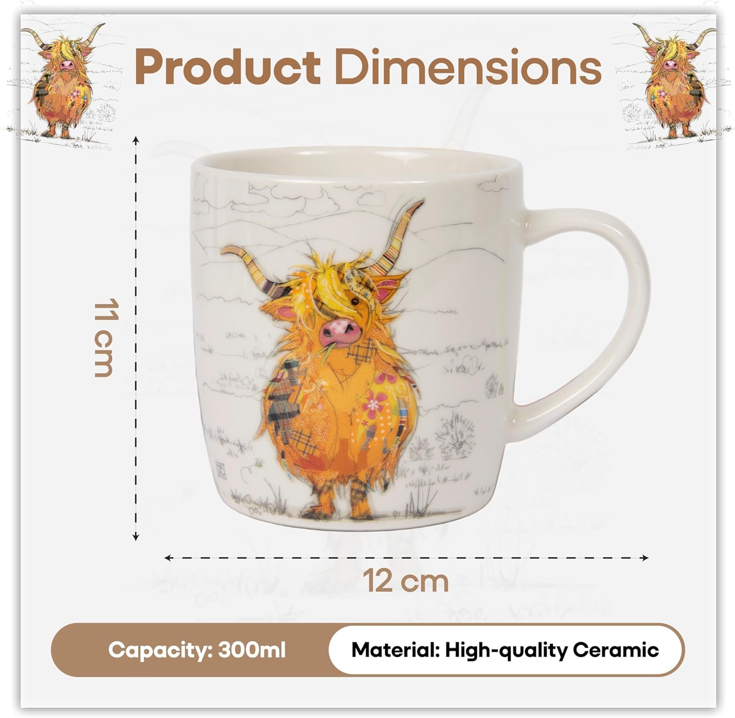 Bug Art Hamish Cow Mug
