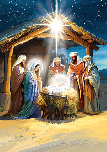 Nativity Christmas Cards - 24 Cards in 6 Religious Designs