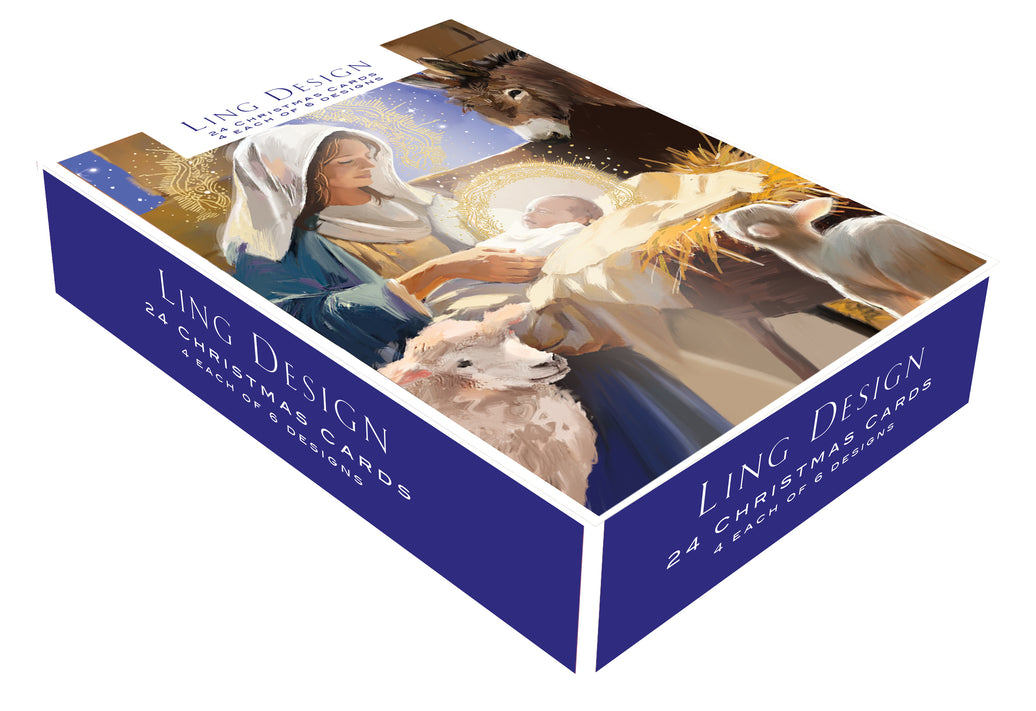 Nativity Christmas Cards - 24 Cards in 6 Religious Designs