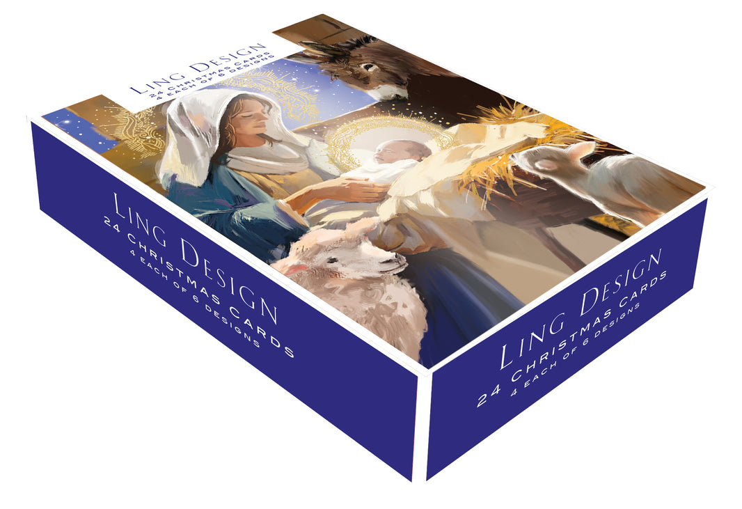Nativity Christmas Cards - 24 Cards in 6 Religious Designs