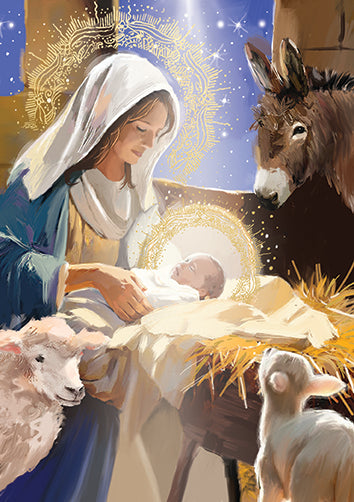 Nativity Christmas Cards - 24 Cards in 6 Religious Designs