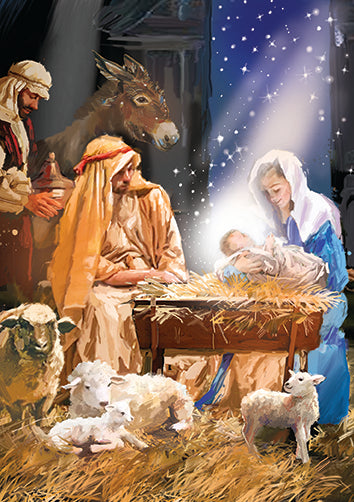 Nativity Christmas Cards - 24 Cards in 6 Religious Designs