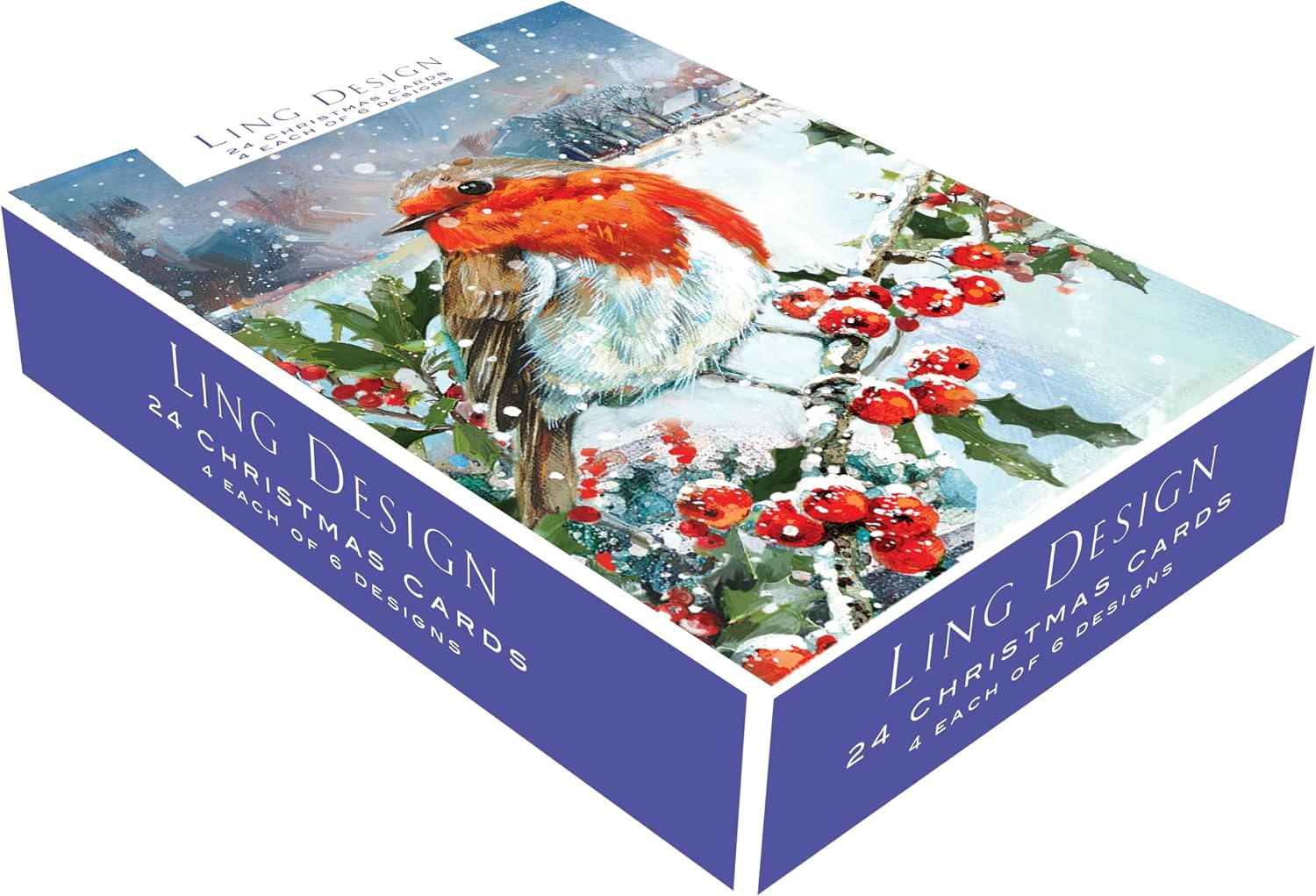 Snowy Scene Christmas Cards - 24 Cards in 6 Traditional Designs