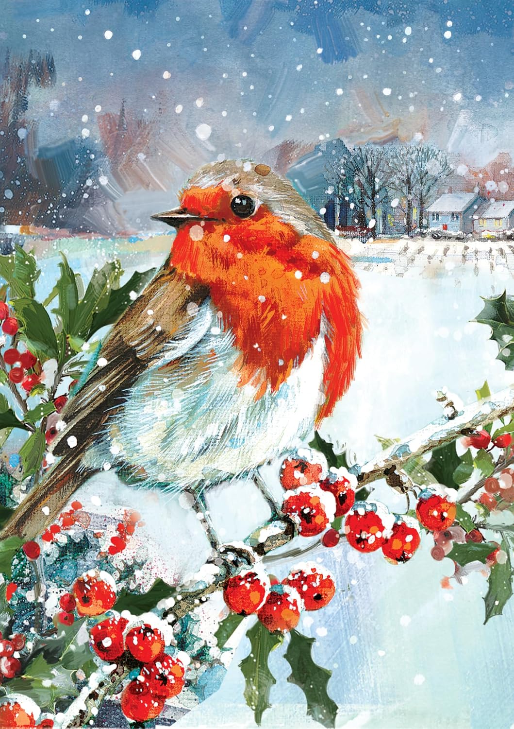 Snowy Scene Christmas Cards - 24 Cards in 6 Traditional Designs