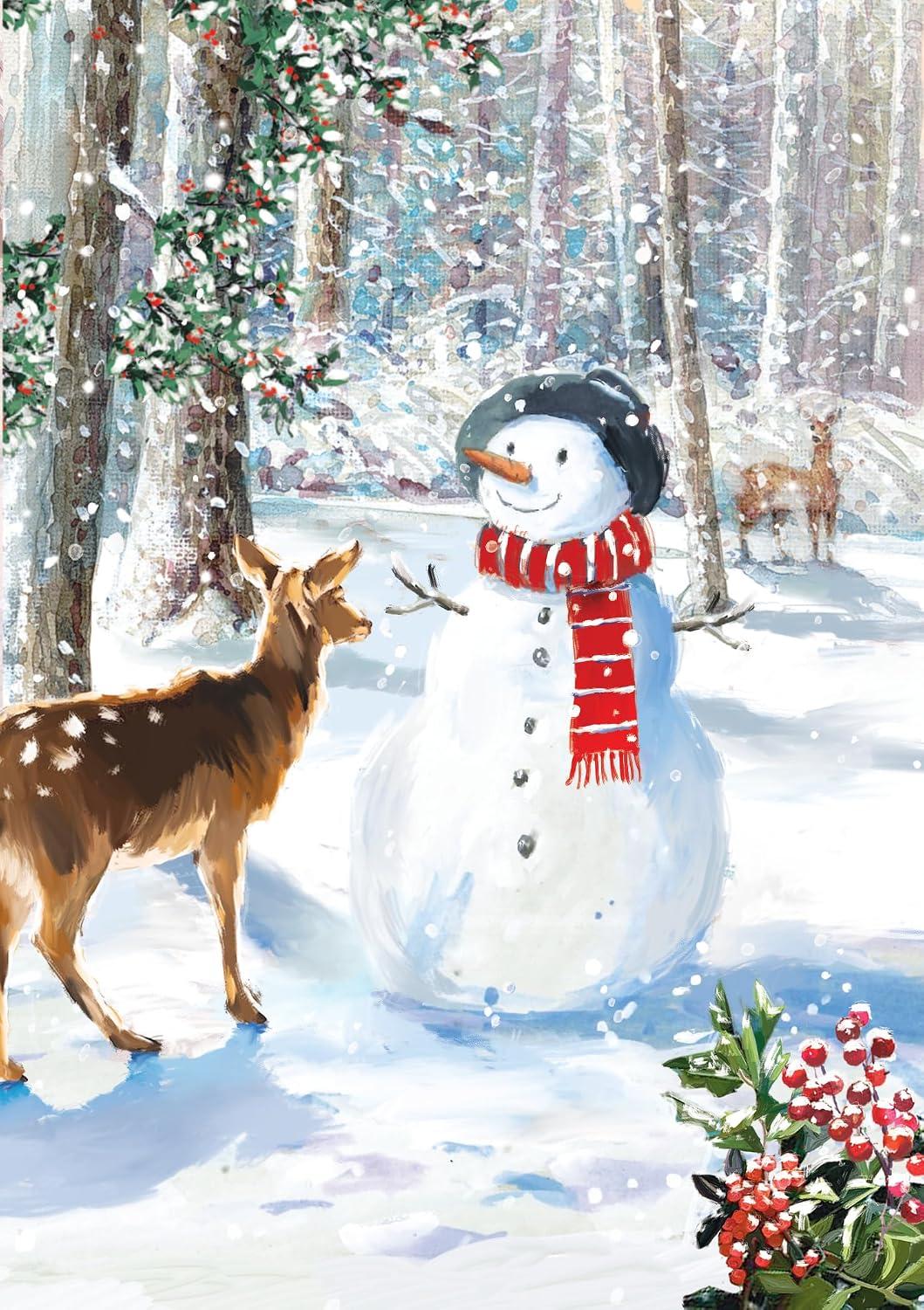 Snowy Scene Christmas Cards - 24 Cards in 6 Traditional Designs