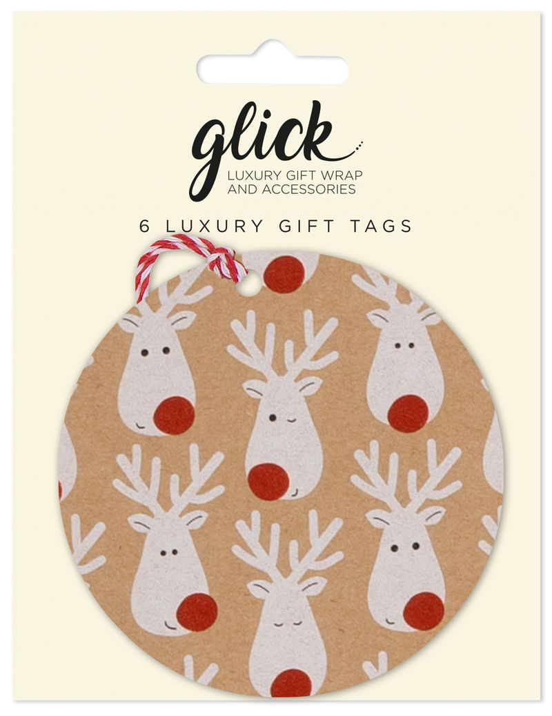 18 Reindeer Kraft Xmas Gift Tags