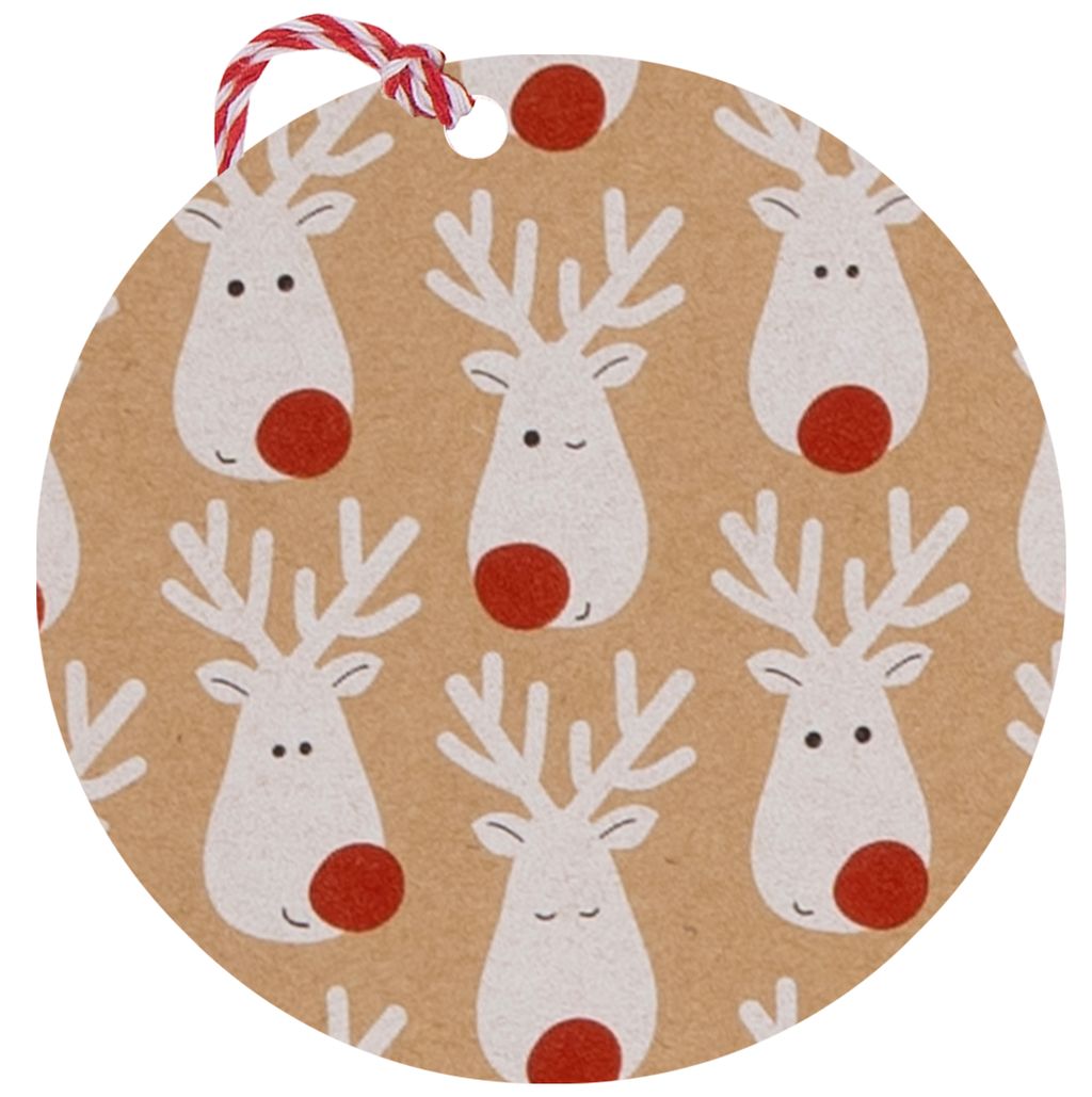 18 Reindeer Kraft Xmas Gift Tags
