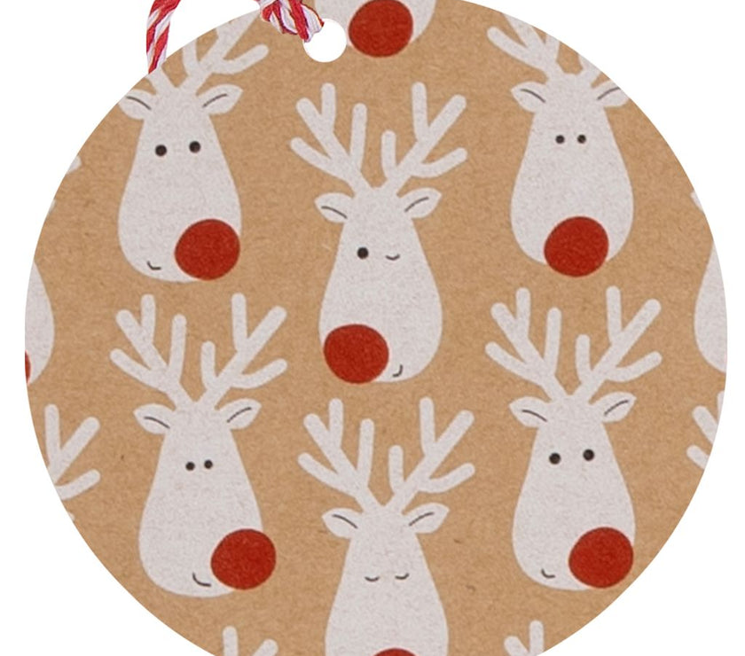 18 Reindeer Kraft Xmas Gift Tags