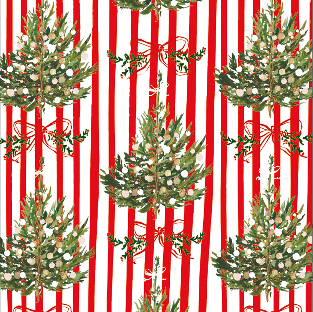 Striped Spruce Christmas Napkins